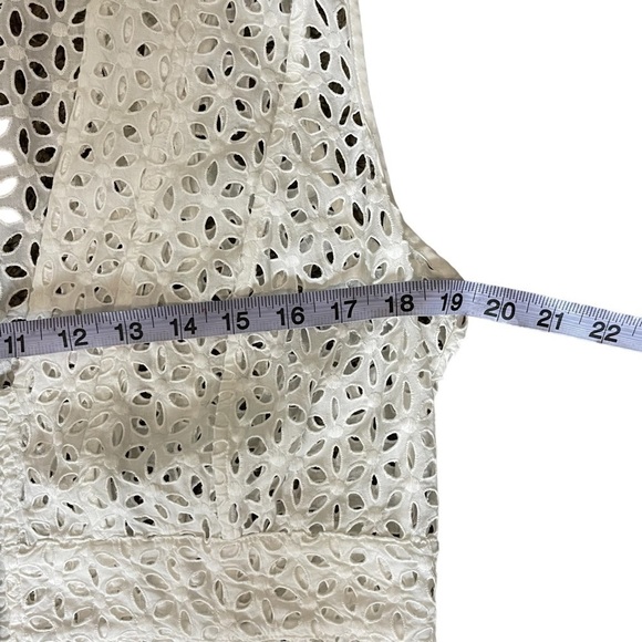 EUC Moda International vest, cotton eyelet fabric, white, size Large. - Picture 6 of 8